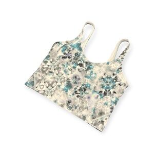 Lululemon Align Tank Cropped 6 Blue White Nulu Fabric Light Support Dance  Gym